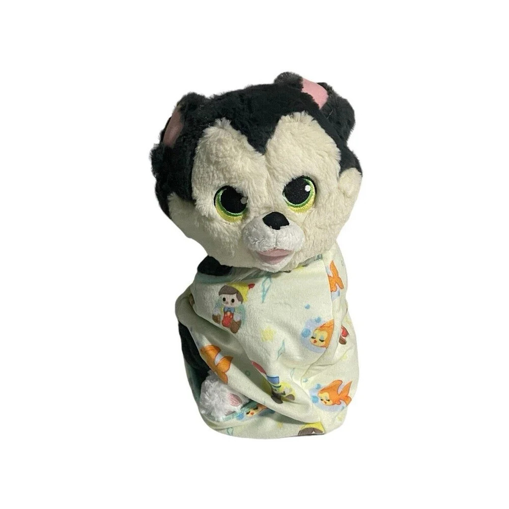 Disney Store Parks Babies Figaro Cat Baby 10" Plush Blanket Pouch